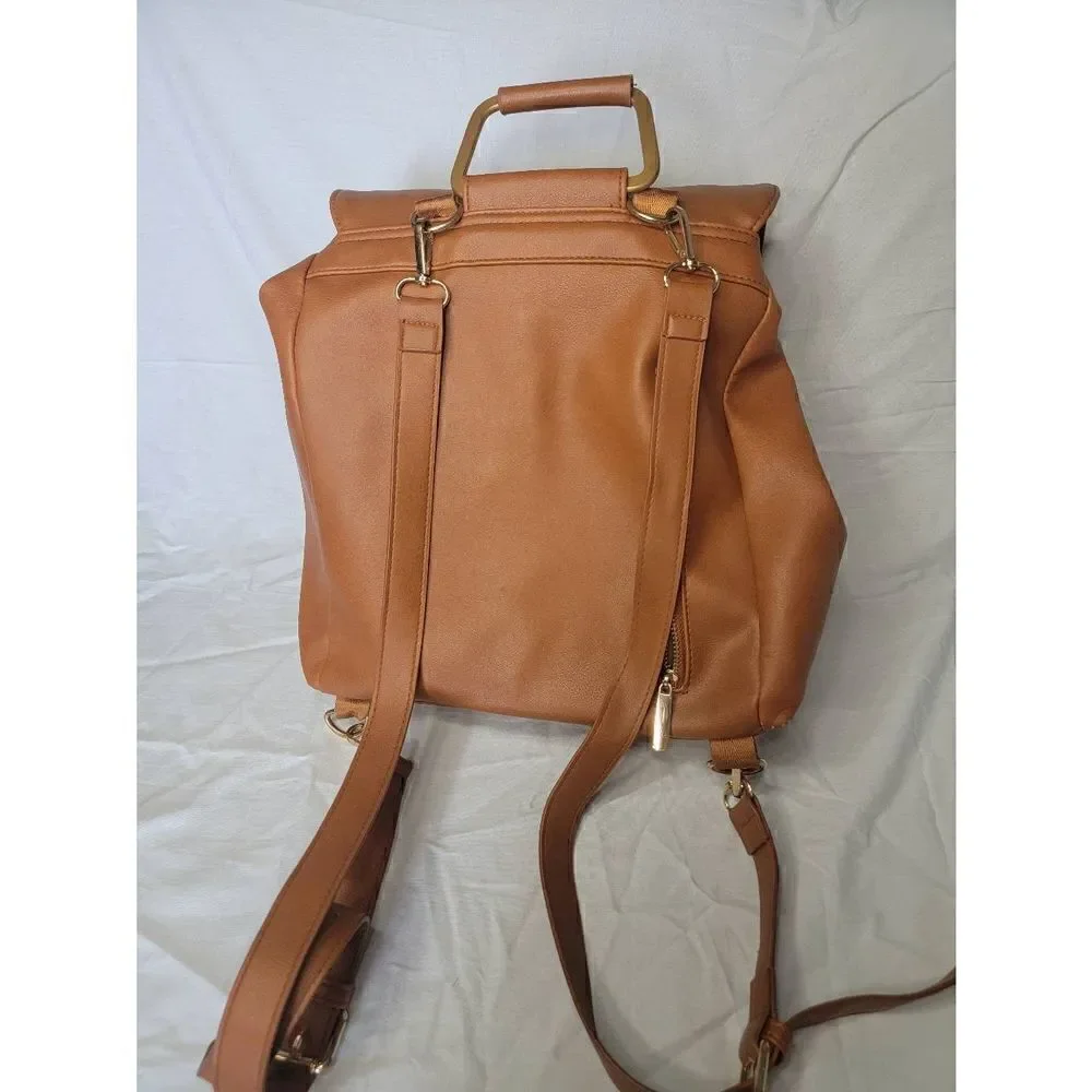Leather Bag Backpack Baby Bag Gold Classy May San